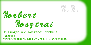 norbert nosztrai business card